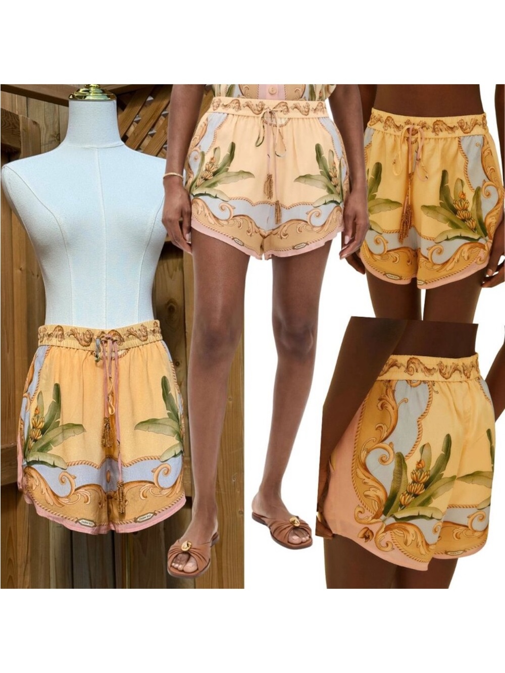 NWOT Multicolor Banana Royalty Kaleidoscope Shorts M